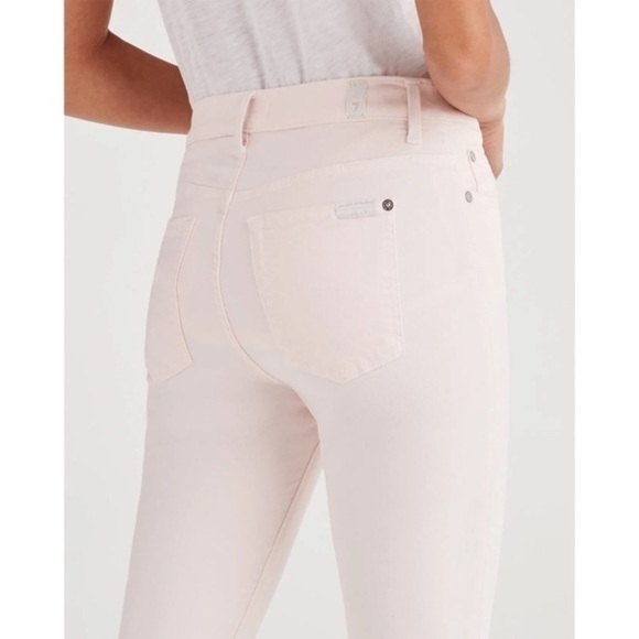 NWT 7FAM High Waist Ankle Super Skinny in Pink Sunrise - Picture 2 of 12